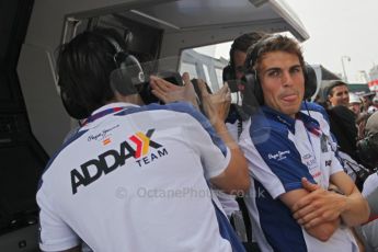 © Octane Photographic Ltd. 2011. European Formula1 GP, Friday 24th June 2011. GP2 Qualifying. Barwa Addax team celebrating. Digital Ref: 0084CB1D7347
