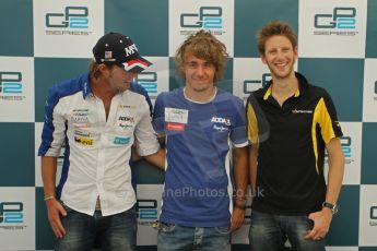 © Octane Photographic Ltd. 2011. European Formula1 GP, Friday 24th June 2011. GP2 Qualifying. GP2 qualifying press conference, Charles Pic and Giedo Van der Garde - Barwa Addax Team, Romain Grosjean - Dams. Digital Ref: 0084CB1D7488