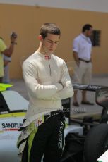 © Octane Photographic Ltd. 2011. European Formula1 GP - Valencia, Saturday 25th June 2011. GP3 Qualifying drivers holding area, Alexander Sims. Digital Ref: 0088CB1D7549
