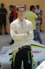 © Octane Photographic Ltd. 2011. European Formula1 GP - Valencia, Saturday 25th June 2011. GP3 Qualifying drivers holding area, Alexander Sims. Digital Ref: 0088CB1D7553