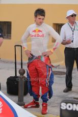 © Octane Photographic Ltd. 2011. European Formula1 GP - Valencia, Saturday 25th June 2011. GP3 Qualifying drivers holding area, Lewis Williamson. Digital Ref:  0088CB1D7558