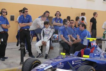© Octane Photographic Ltd. 2011. European Formula1 GP - Valencia, Saturday 25th June 2011. GP3 Qualifying drivers holding area. Digital Ref: 0088CB1D7579