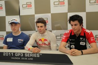 © Octane Photographic Ltd. 2011. European Formula1 GP - Valencia, Saturday 25th June 2011. GP3 Post race conference, Adrian Quaife-Hobbs. Digital Ref: 0088CB1D7663