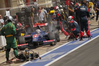 © Octane Photographic Ltd. 2011. European Formula1 GP, Saturday 25th June 2011. GP2 Race 1. Sam Bird exiting the iSport International pit after a tyre change. Digital Ref:  0085CB1D8073