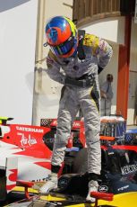 © Octane Photographic Ltd. 2011. European Formula1 GP, Saturday 25th June 2011. GP2 Race 1. Romain Grosjean takes a bow after the win in the DAMS car. Digital Ref: 0085CB1D8265