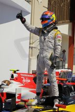 © Octane Photographic Ltd. 2011. European Formula1 GP, Saturday 25th June 2011. GP2 Race 1. Romain Grosjean triumphant after the win in the DAMS car. Digital Ref: 0085CB1D8272