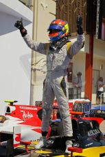 © Octane Photographic Ltd. 2011. European Formula1 GP, Saturday 25th June 2011. GP2 Race 1. Romain Grosjean triumphant after the win in the DAMS car. Digital Ref: 0085CB1D8280