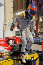 © Octane Photographic Ltd. 2011. European Formula1 GP, Saturday 25th June 2011. GP2 Race 1. Romain Grosjean triumphant after the win in the DAMS car. Digital Ref: 0085CB1D8282