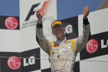 © Octane Photographic Ltd. 2011. European Formula1 GP, Saturday 25th June 2011. GP2 Race 1. Romain Grosjean enters the podium stage for DAMS.  Digital Ref:  0085CB1D8324