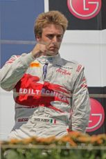 © Octane Photographic Ltd. 2011. European Formula1 GP, Saturday 25th June 2011. GP2 Race 1. Davide Valsecchi salutes his Caterham Team AirAsia team. Digital Ref: 0085CB1D8354