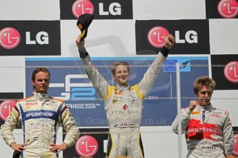 © Octane Photographic Ltd. 2011. European Formula1 GP, Saturday 25th June 2011. GP2 Race 1. Romain Grosjean, Giedo Van der Garde and Davide Valsecchi triumphant. Digital Ref: 0085CB1D8373