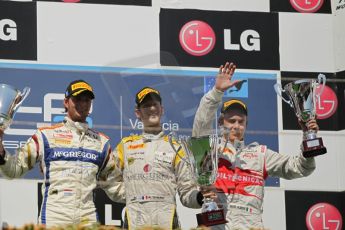 © Octane Photographic Ltd. 2011. European Formula1 GP, Saturday 25th June 2011. GP2 Race 1. Romain Grosjean, Giedo Van der Garde and Davide Valsecchi triumphant. Digital Ref: 0085CB1D8418
