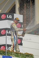 © Octane Photographic Ltd. 2011. European Formula1 GP, Saturday 25th June 2011. GP2 Race 1. Giedo Van der Garde sprays his Barwa Addax Team with his champagne for 2nd place. Digital Ref: 0085CB1D8428