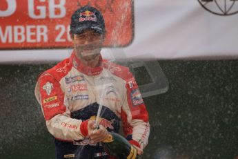 © North One Sport Ltd 2011 / Octane Photographic Ltd 2011. 13th November 2011 Wales Rally GB, Podium. Newly Crowned 8 times champions Sebastien Loeb sprays the Champagne. Digital Ref : 0201cb1d9825