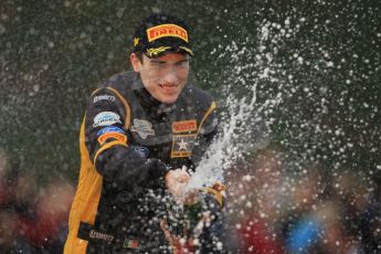 © North One Sport Ltd 2011 / Octane Photographic Ltd 2011. 13th November 2011 Wales Rally GB, Podium. Inaugural WRC Academy Cup champion Craig Breen sprays his Champagne of the Cardiff podium. Digital Ref : 0201cb1d9844