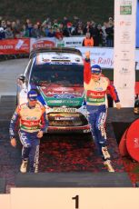 © North One Sport Ltd 2011 / Octane Photographic Ltd 2011. 13th November 2011 Wales Rally GB, Podium. Rally winners Jari-Matti Latvala and Miikka Antilla leap onto the presentation podium. Digital Ref :