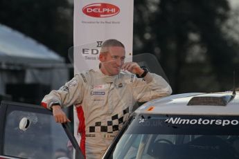 © North One Sport Ltd 2011 / Octane Photographic Ltd 2011. 13th November 2011 Wales Rally GB, Podium. Paul Nagle leans on the door of his Mini John Cooper Works. Digital Ref : 0201cb1d9919