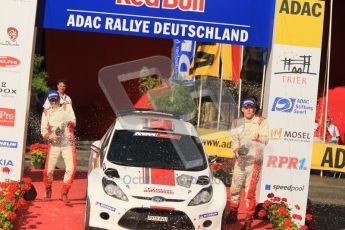 © North One Sport Ltd.2011/Octane Photographic Ltd. WRC Germany – Final Podium - Sunday 21st August 2011. Ott Tanak and Kuldar Sikk - Ford Fiesta S2000. Digital Ref : 0153CB1D6269