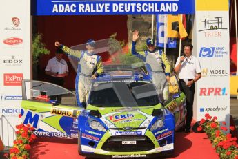 © North One Sport Ltd.2011/Octane Photographic Ltd. WRC Germany – Final Podium - Sunday 21st August 2011. Dennis Kuipers and Frederic Miclotte - Ford Fiesta RS WRC. Digital Ref : 0153CB1D6284