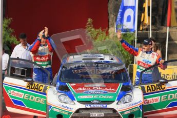 © North One Sport Ltd.2011/Octane Photographic Ltd. WRC Germany – Final Podium - Sunday 21st August 2011. Mikko Hirvonen and Jarmo Lehtinen - Ford Fiesta RS WRC. Digital Ref : 0153CB1D6353