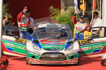 © North One Sport Ltd.2011/Octane Photographic Ltd. WRC Germany – Final Podium - Sunday 21st August 2011. Mikko Hirvonen and Jarmo Lehtinen - Ford Fiesta RS WRC. Digital Ref : 0153CB1D6362