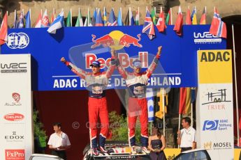 © North One Sport Ltd.2011/Octane Photographic Ltd. WRC Germany – Final Podium - Sunday 21st August 2011. Sebastien Ogier and Julian Ingrassia - Citroen DS3 WRC. Digital Ref : 0153CB1D6400