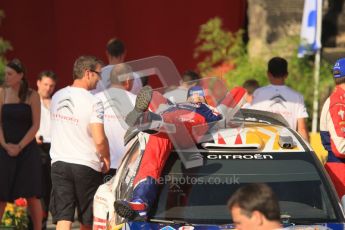 © North One Sport Ltd.2011/Octane Photographic Ltd. WRC Germany – Final Podium - Sunday 21st August 2011. Julien Ingrassia relaxes on the roof of his Citroen DS3 WRC. Digital Ref : 0153CB1D6444