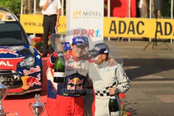 © North One Sport Ltd.2011/Octane Photographic Ltd. WRC Germany – Final Podium - Sunday 21st August 2011. Carlos Corral and Julien Ingrassia salute the camera. Digital Ref : 0153CB1D6499
