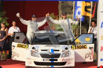 © North One Sport Ltd.2011/Octane Photographic Ltd. WRC Germany – Final Podium - Sunday 21st August 2011. Hans Wiejs Jr and Bjorn Degandt - Skoda Fabia S2000. Digital Ref : 0153CB1D6519