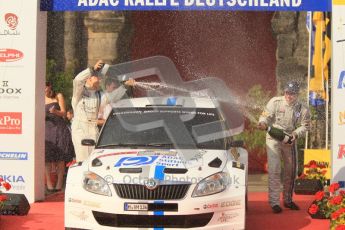 © North One Sport Ltd.2011/Octane Photographic Ltd. WRC Germany – Final Podium - Sunday 21st August 2011. Hans Wiejs Jr and Bjorn Degandt - Skoda Fabia S2000. Digital Ref : 0153CB1D6529