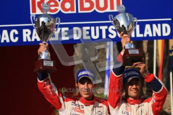 © North One Sport Ltd.2011/Octane Photographic Ltd. WRC Germany – Final Podium - Sunday 21st August 2011. Sebastien Ogier and Julian Ingrassia - Citroen DS3 WRC. Digital Ref : 0153LW7D0080