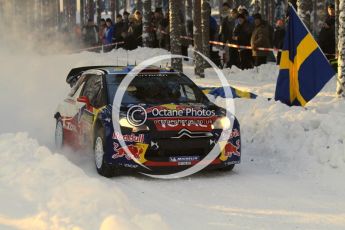 ©  North One Sport Limited 2011/Octane Photographic. 2011 WRC Sweden SS10 Fredericksberg, Saturday 12th February 2011, Sebastien Loeb/Daniel Elena, Citroen DS3 WRC. Digital ref : 0142LW7D8938