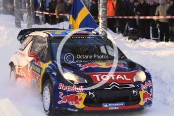 ©  North One Sport Limited 2011/Octane Photographic. 2011 WRC Sweden SS10 Fredericksberg, Saturday 12th February 2011, Sebastien Loeb/Daniel Elena, Citroen DS3 WRC. Digital ref : 0142LW7D8939