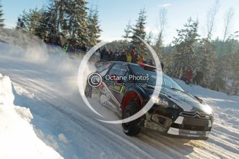 ©  North One Sport Limited 2011/Octane Photographic. 2011 WRC Sweden SS5 Vargassen lI, Friday 11th February 2011, Kimi Raikkonen/Kaj Lindstrom, Citroen DS3 WRC. Digital ref : 0141CB1D7041