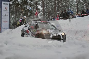 © North One Sport Ltd.2011/ Octane Photographic Ltd.2011. WRC Sweden SS2 Vargassen l (Colin's Crest), Friday 11th February 2011, Kimi Raikkonen/Kaj Lindstrom, Citroen DS3 WRC. Digital ref : 0140CB1D6854