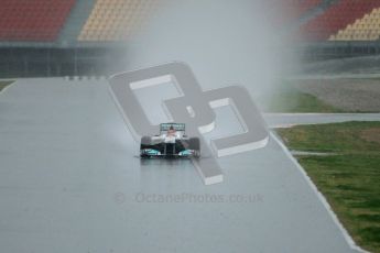 World © Octane Photographic 2011. Formula 1 testing Saturday 12th March 2011 Circuit de Catalunya. Mercedes MGP W02 - Michael Shumacher. Digital ref : 0018CB1D4295