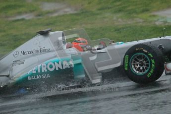 World © Octane Photographic 2011. Formula 1 testing Saturday 12th March 2011 Circuit de Catalunya. Mercedes MGP W02 - Michael Shumacher. Digital ref : 0018CB1D4307