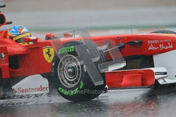 World © Octane Photographic 2011.  Formula 1 testing Saturday 12th March 2011 Circuit de Catalunya. Ferrari 150° Italia - Fernando Alonso. Digital ref : 0018CB1D4351