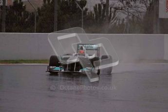 World © Octane Photographic 2011.  Formula 1 testing Saturday 12th March 2011 Circuit de Catalunya. Mercedes MGP W02 - Michael Shumacher. Digital ref : 0018LW7D5782
