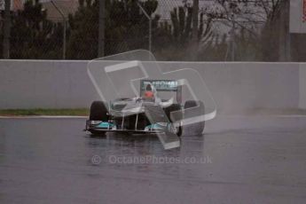 World © Octane Photographic 2011. Formula 1 testing Saturday 12th March 2011 Circuit de Catalunya. Mercedes MGP W02 - Michael Shumacher. Digital ref : 0018LW7D5782