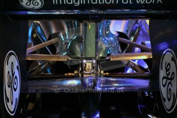 © Octane Photographic Ltd. 2012. Autosport International F1 Cars Old and New. Rear suspension detail on the Lotus show car. Digital Ref : 0207cb7d1852