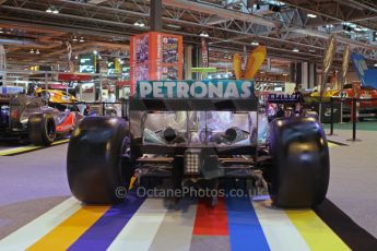© Octane Photographic Ltd. 2012. Autosport International F1 Cars Old and New. Mercedes show car rear end. Digital Ref : 0207lw7d2400