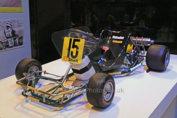 © Octane Photographic Ltd. 2012. Autosport International F1 Cars Old and New. Ayrton Senna's Kart in the Senna display. Digital Ref : 0207cb7d0191