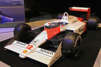 © Octane Photographic Ltd. 2012. Autosport International F1 Cars Old and New. Ayrton Senna McLaren MP4/4 in the Senna display, Historic F1. Digital Ref : 0207cb7d0195