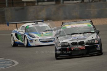 © Octane Photographic Ltd. Britcar MSA British Endurance Championship practice session 21st April 2012. Donington Park. Kevin Clarke/Wayne Gibson, Intersport Racing, BMW M3 and Ben Bower/Ben Pitch, Motionsport, Lotus Elise. Digital Ref : 0298lw1d0942