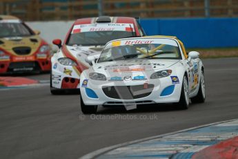 © Octane Photographic Ltd. BritCar Production Cup Championship race. 21st April 2012. Donington Park. Nicola Gillatt/Ryan Cefferty, Mazda MX5. Digital Ref : 0300lw1d2169