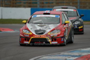 © Octane Photographic Ltd. BritCar Production Cup Championship race. 21st April 2012. Donington Park. Paul Black/Clive Bailye, Topcats Racing, Seat Leon Supercopa. Digital Ref : 0300lw1d2464