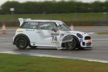 © Octane Photographic Ltd. BritCar Production Cup Championship race. 21st April 2012. Donington Park. Martin Parsons/Chris Knox, Mini Cooper S. Digital Ref : 0300lw7d7401