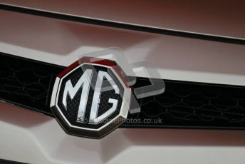 © Octane Photographic Ltd. BTCC - Round Two - Donington Park - Quail. Saturday 14th April 2012. MG grill badge. Digital ref : 0294lw1d7611