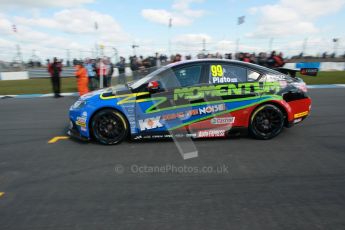 © Octane Photographic Ltd. BTCC - Round Two - Donington Park - Race 1. Sunday 15th April 2012. Jason Plato arrives on the grid. Digital ref : 0295lw1d7660